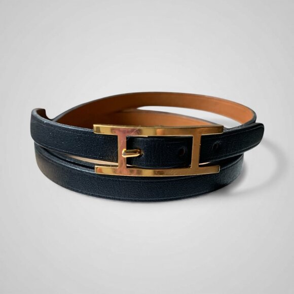 Hermès Leather Hapi 6MM Wrap Bracelet - Picture 3 of 4